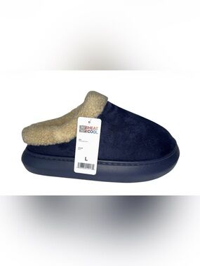 32 Degrees Navy Slip-On Faux-Shearling Lined Slipper